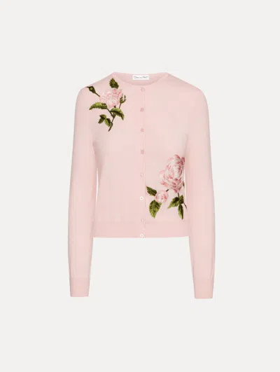 Oscar De La Renta English Rose Threadwork Cardigan