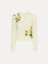 Oscar De La Renta English Rose Threadwork Cardigan