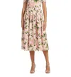 Oscar De La Renta English Roses Poplin Midi Dress In Pink/blush In Multi