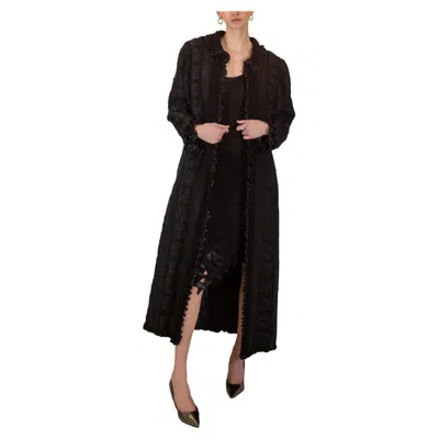 Pre-owned Oscar De La Renta Evening Coat In Black