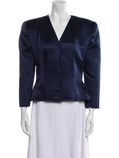 Pre-owned Oscar De La Renta Evening Jacket In Blue