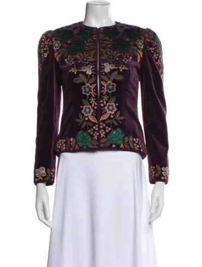 Pre-owned Oscar De La Renta Evening Jacket In Purple