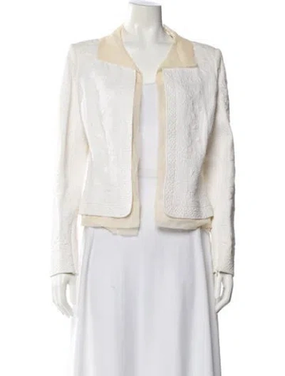 Pre-owned Oscar De La Renta Evening Jacket In White