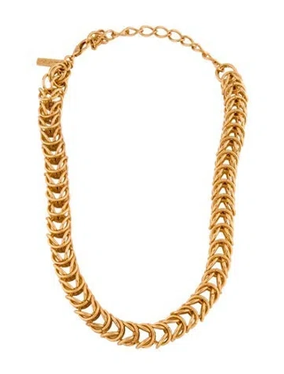 Pre-owned Oscar De La Renta Exoskeleton Collar Necklace, 21" In Multi