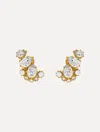 Oscar De La Renta Faceted Crystal Cuff Clip-on Earrings In Gold
