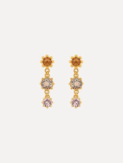 OSCAR DE LA RENTA FACETED CRYSTAL DROP EARRINGS