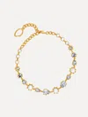 Oscar De La Renta Crystal-embellished Chain-link Necklace In Gold