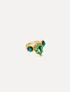Oscar De La Renta Faceted Crystal Ring In Brown