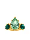 Oscar De La Renta Faceted Crystal Ring In Gold