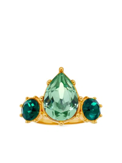 Oscar De La Renta Faceted Crystal Ring In Gold