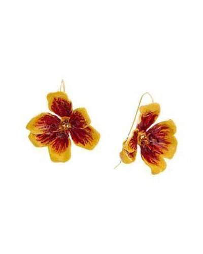 Pre-owned Oscar De La Renta Fall 2023 14k Broken Tulip Earrings Women's