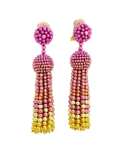 Oscar De La Renta Fall 2023 Degrade Tassel Earrings In Pink