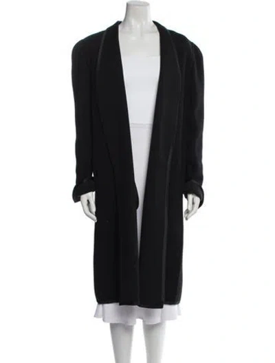 Pre-owned Oscar De La Renta Faux Fur Coat In Black