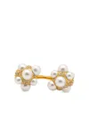 Oscar De La Renta Pearl Pave Cluster Double Ring In Gray