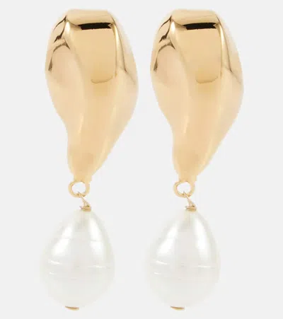 OSCAR DE LA RENTA FAUX PEARL DROP EARRINGS