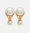 Oscar De La Renta Faux Pearl Drop Earrings In Gold