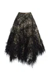 Oscar De La Renta Feathered Maxi Skirt