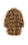 Oscar De La Renta Feathery Wool-blend Coat In Multi