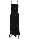 Oscar De La Renta Fern Crochet-knit Midi Dress In Black