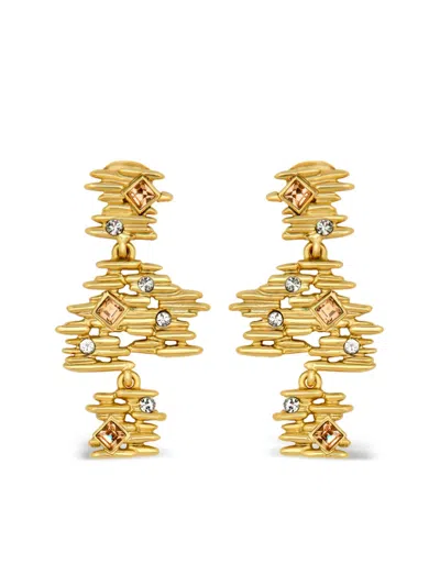 Oscar De La Renta Fine Line Drop Earrings In Gold