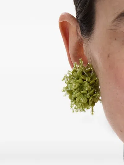 Oscar De La Renta Firework Clip-on Earrings In Green