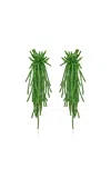 Oscar De La Renta Firework Tassel Clip-on Earrings In Green