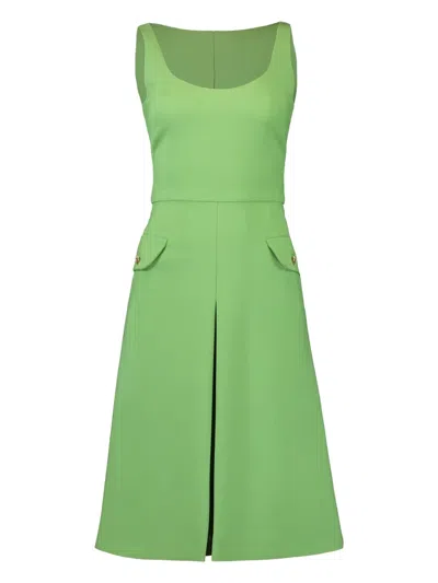 Oscar De La Renta Flap-pocket Mini Dress In Green