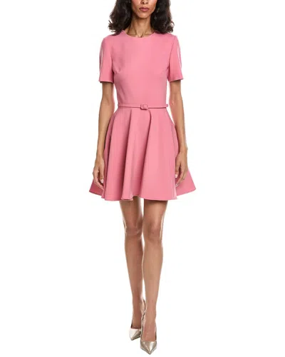 Oscar De La Renta Flare Skirt Mini Dress In Animal Print