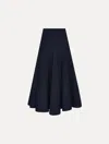 Oscar De La Renta Flared Stretch Wool Skirt