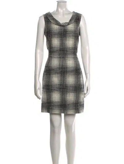 Pre-owned Oscar De La Renta Fleece Mini Dress In Neutrals