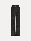 Oscar De La Renta Floating Sequin Pant In Black