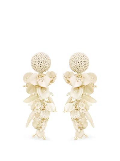 Oscar De La Renta Floral Clip-on Chandelier Earrings In Gold