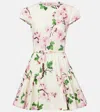 Oscar De La Renta Floral Cotton-blend Minidress In White