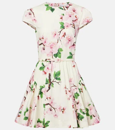Oscar De La Renta Floral Cotton-blend Minidress