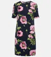 OSCAR DE LA RENTA FLORAL COTTON-BLEND MINIDRESS