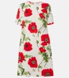 OSCAR DE LA RENTA FLORAL COTTON-BLEND MINIDRESS