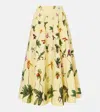Oscar De La Renta Orchid Poplin Circle Skirt In Yellow