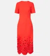 Oscar De La Renta Floral Cutout Cocktail Dress In Orange