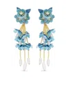 Oscar De La Renta Floral-drop Earrings In Blue