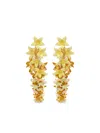 Oscar De La Renta Floral Drop Earrings In Gold