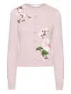 Oscar De La Renta English Rose Thread Cardigan