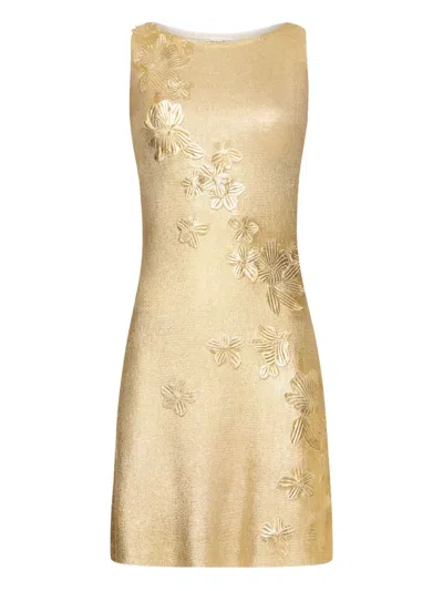 Oscar De La Renta Floral-embellished Dress