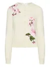 Oscar De La Renta Floral-embroidered Cardigan