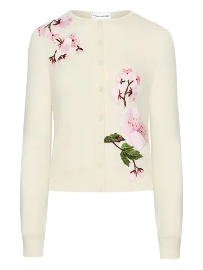 Oscar De La Renta Floral-embroidered Cardigan