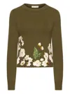 Oscar De La Renta Floral-embroidered Sweater