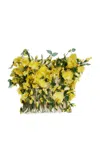 Oscar De La Renta Floral Embroidered Tulle Top In Yellow