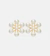 Oscar De La Renta Floral Faux Pearl Earrings In Gold