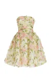 Oscar De La Renta Floral Fil Coupe Silk Mini Dress In Light Pink