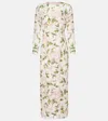 Oscar De La Renta Floral Guipure Lace Maxi Dress In Pink