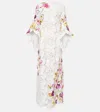Oscar De La Renta Floral Lace Kaftan In White